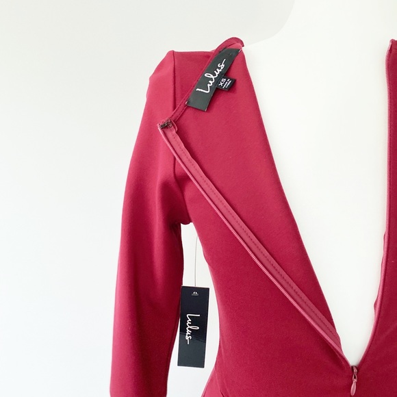 Lulus Scalloped Hem Skater Dress in Red Sz XS -NWT - Picture 7 of 8